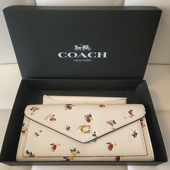NWT ~ Coach Wyn Soft Wallet With Paint Dab Floral Print~ Very Rare - Picture 10 of 16